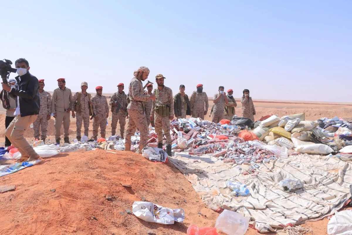 قيادة منفذ الوديعة تتلف كميات كبيرة من المخدرات والممنوعات