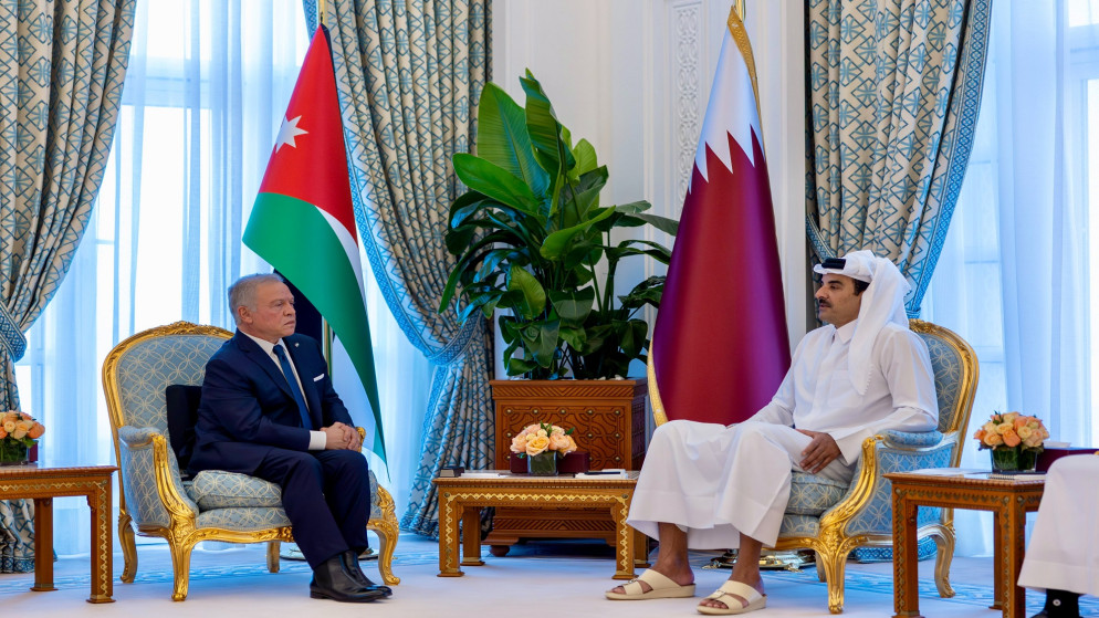 العاهل الاردني وامير قطر يبحثان تداعيات التصعيد الاقليمي وضرورة خفض التوتر