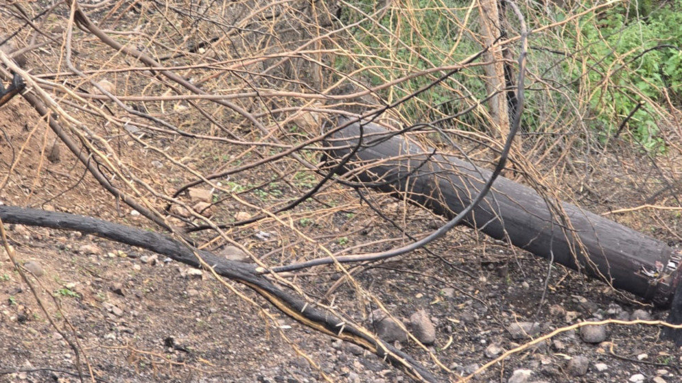 انقطاع الكهرباء في الاغوار الشمالية بسبب شظايا متساقطة