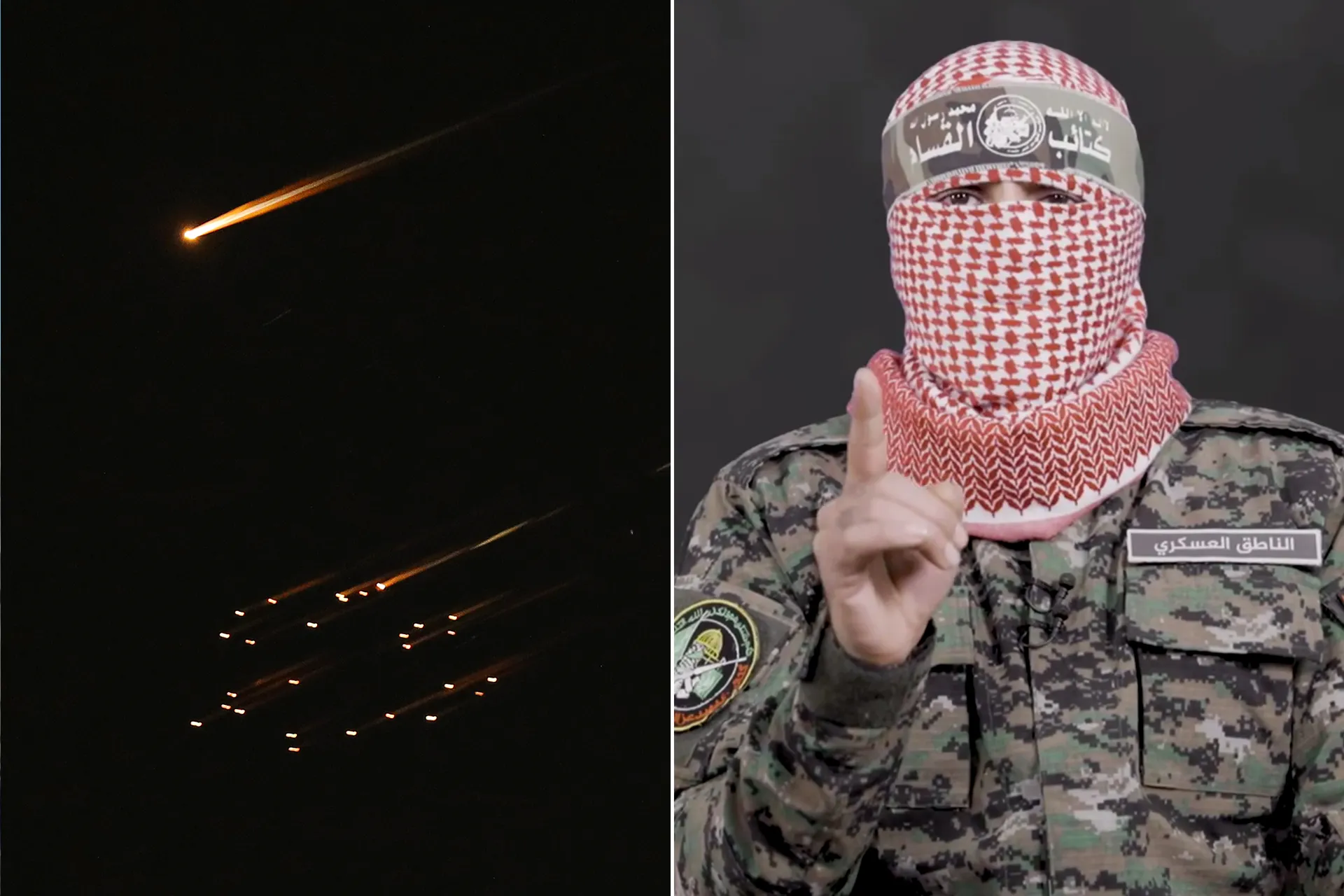 القسام تكشف تفاعل ابو عبيدة مع صواريخ ايران بتسجيل صوتي