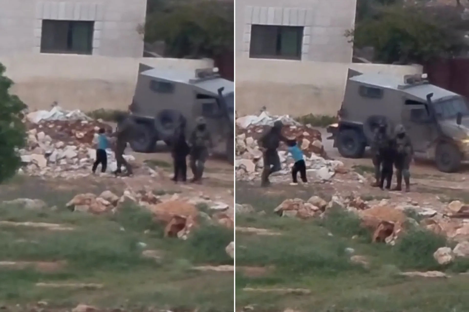 غضب حقوقي يجتاح منصات التواصل بعد توثيق اعتداء جندي اسرائيلي على طفل فلسطيني