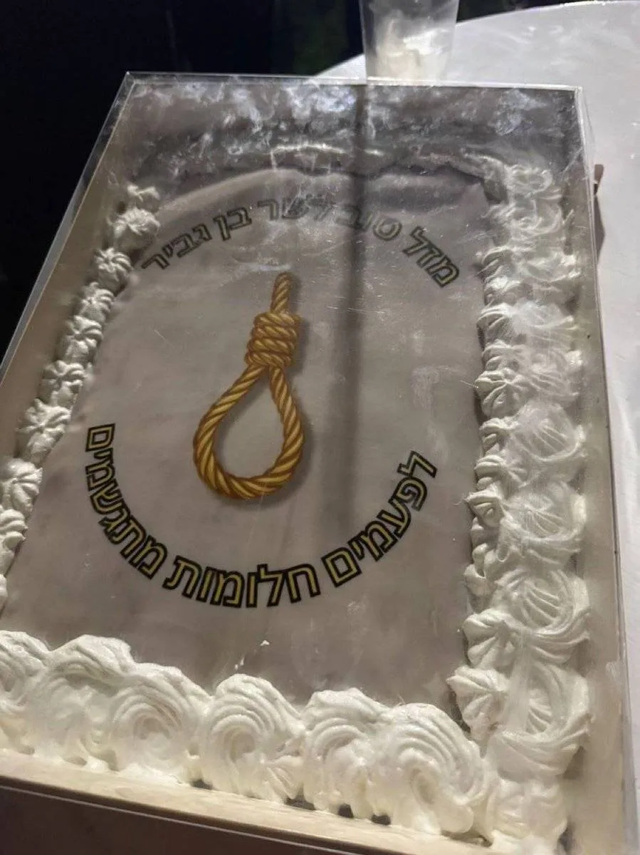 كعكة مشنقة تثير الجدل في عيد ميلاد بن غفير وانتقادات لاحتفالات الليكود