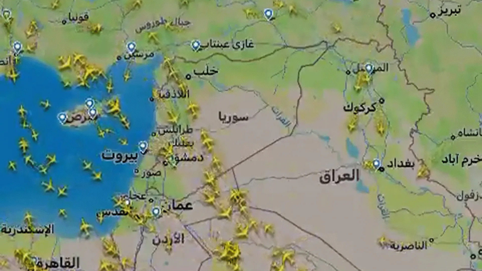 انتعاش حركة الطيران فوق سوريا يعكس التغيرات الجيوسياسية