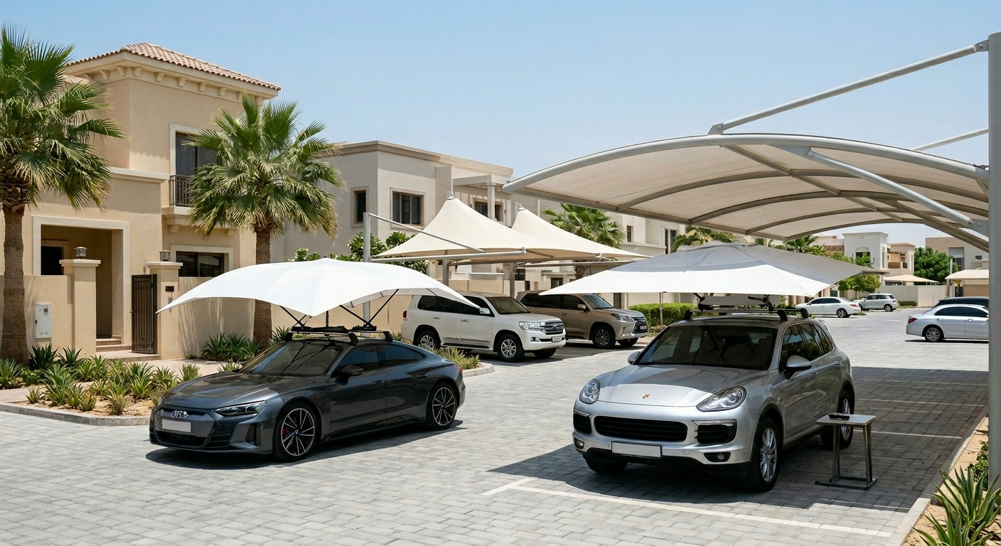 ابتكار مظلات أوتوماتيكية لحماية السيارات من حرارة الصيف