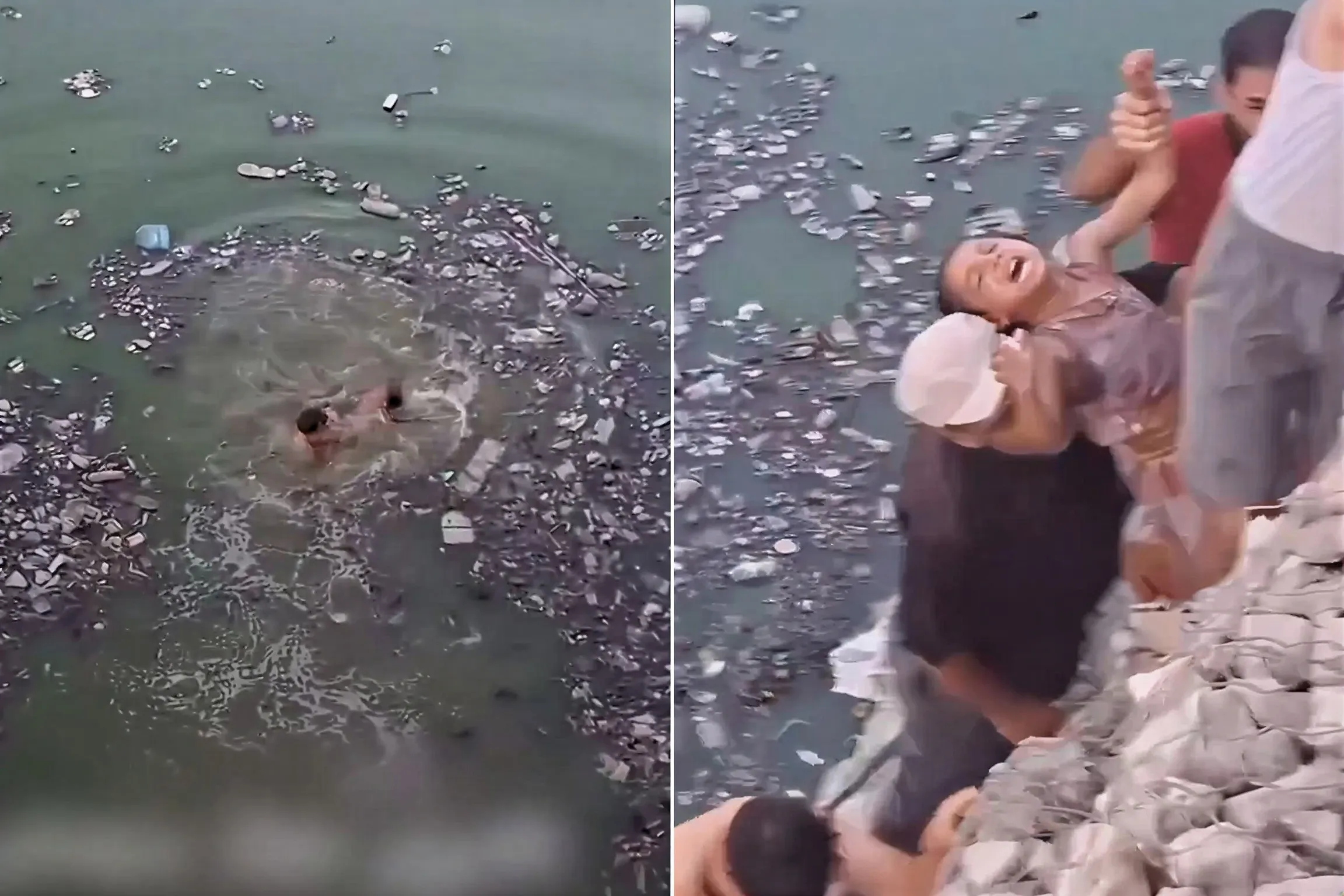 شجاعة استثنائية في غزة شاب ينقذ طفلة من الغرق في بركة صرف صحي