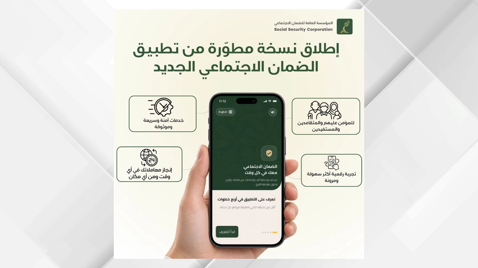 تجربة رقمية ذكية لمشتركي الضمان الاجتماعي عبر تحديث تطبيق الافراد الجديد